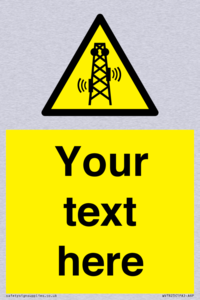 Custom warning RF radiation transmitter
